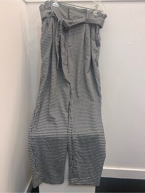 H&M High Waist Belted Houndstooth Pants